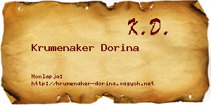Krumenaker Dorina névjegykártya
